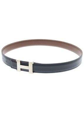 Hermes Constance Leather Belt Brown Black Box Calf 65 Silver